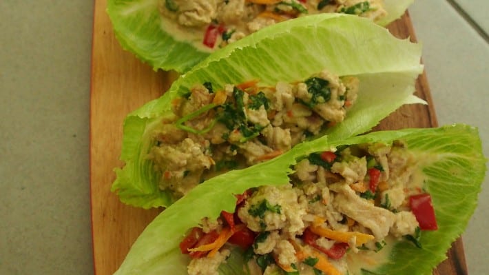 Chicken Coconut Lettuce Wraps